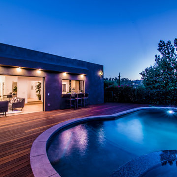 Pool Night View | Urban Oasis Complete Home Remodel | Studio City, CA