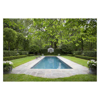 Pool Patio & Formal English Gardens - Traditional - Pool - New York ...