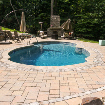 Pool, Patio Outdoor Living Space with Shower