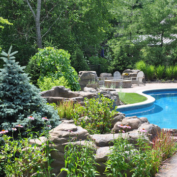 Pool Planting Around Artificial Rocks