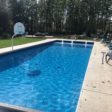 Pool Remodel with Modern Water Features