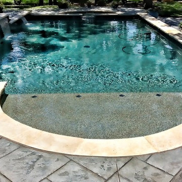 Pool Renovation, Patio Overlay, Waterfall Feature