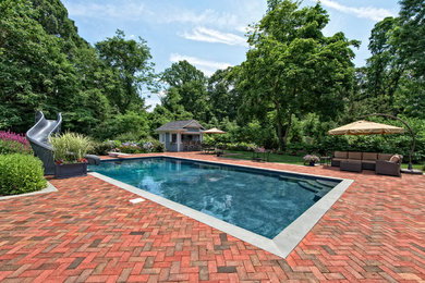 Inspiration for a timeless pool remodel in New York