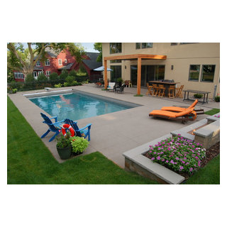 Pool side with arbors - Contemporary - Pool - Minneapolis - by Daryl ...