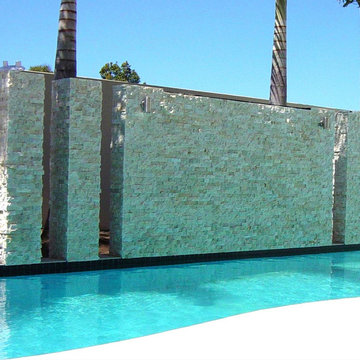 Pool Stacked Stone Water Feature