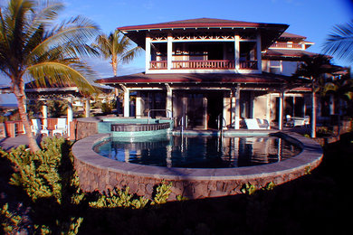 Example of an island style pool design in Hawaii
