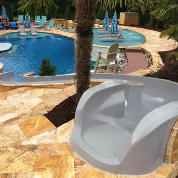 Pool Water Slide Custom Model PS38L-C in Platinum