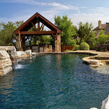 Pool Waterfall & Outdoor Kitchen