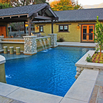 Pool with attached BBQ and Bar