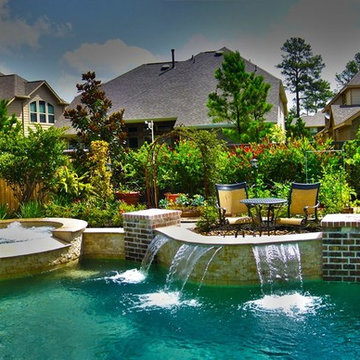 Pool with Eclectic Garden