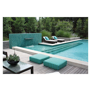 Pool with Mosaic Wall and Fountain - Contemporary - Pool - Dallas - by ...