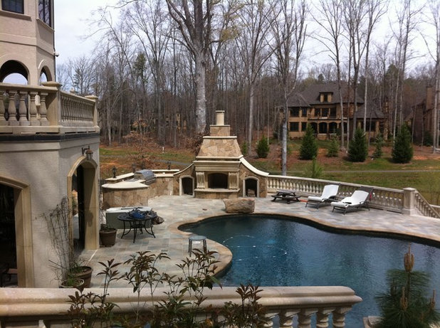 Transitional Swimming Pool & Hot Tub by Paragon Landscape Management