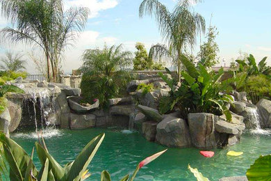 Diseño de piscina elevada exótica