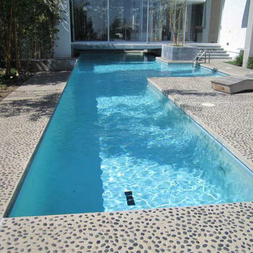 Pools modern touch with pebble