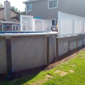 Poolside Timber Tech Deck by Batavia, IL Deck Designer Archadeck of Chicagoland