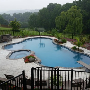 Custom Pool with spa & diving board