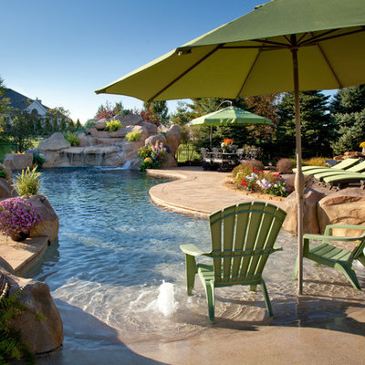 Pool - tropical natural pool idea in Cincinnati