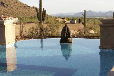 This is an example of a mediterranean swimming pool in Phoenix.