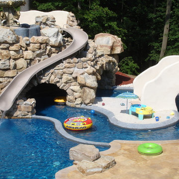 Private Residence with Custom Pool, Slide, Lazy River & Grotto