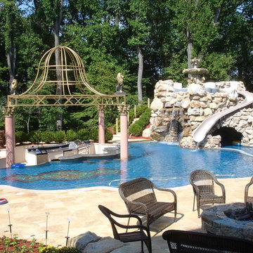 Private Residence with Custom Pool, Slide, Lazy River & Grotto