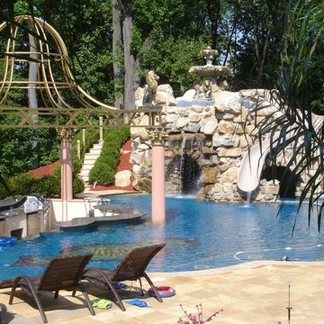 Private Residence with Custom Pool, Slide, Lazy River & Grotto