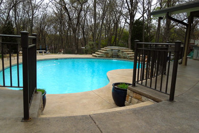 Pool fountain - backyard pool fountain idea in Other