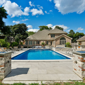 Prospect Heights Outdoor Living Project with Swimming Pool and Hot Tub