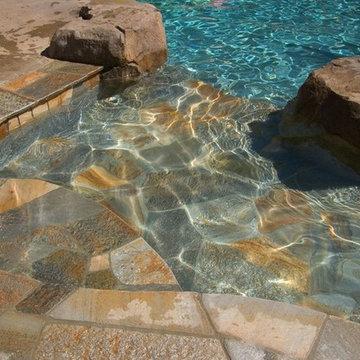 Quartzite natural stone used in swimming pool projects