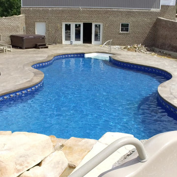 Radiant In Ground Pool (22x44) w/ Rico Rock Waterfall and Slide