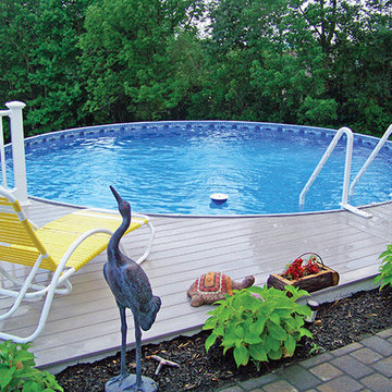 Radiant Round Above Ground Pool with Composite Decking
