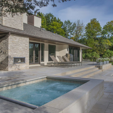 Raised Stone Spa with Pool