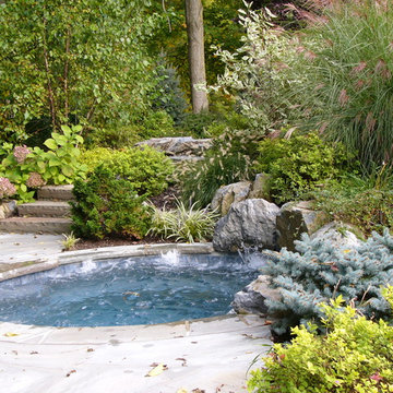 Ramsey, NJ Free Form Gunite Pool With Slide and Custom Cabana