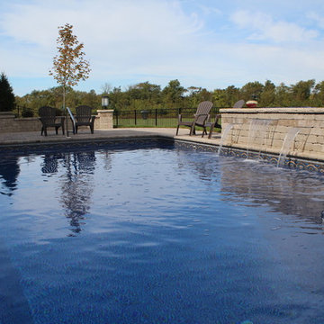 Rectangle Pool with Polymer Walls and a Vinyl Liner + Coverstar Automatic Cover