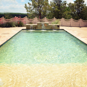Rectangle Pool with Water Feature