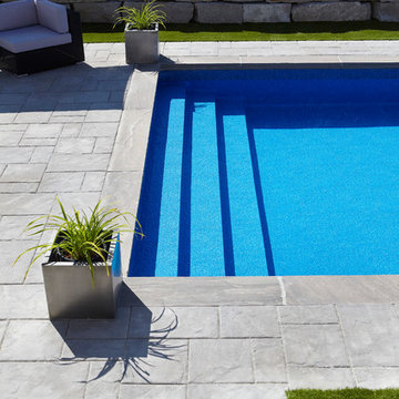 Rectangle Vinyl Liner Over Step Inground Pool