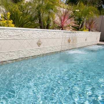Rectangular Pool with Water Features