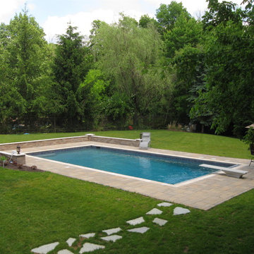 Relaxing Beavercreek Patio and Pool with Water Features