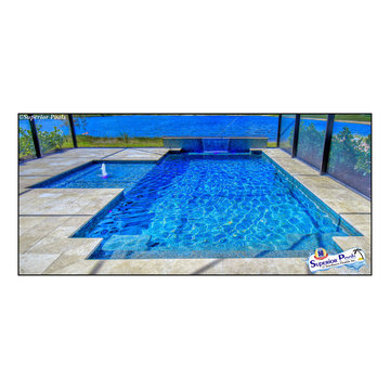 (Rennehan) FT MYERS FL Superior Pools Swimming Pool With Raised Wall & Waterfall