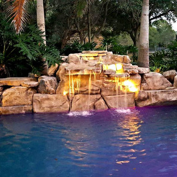 RicoRock 4' Double Swimming Pool Waterfall