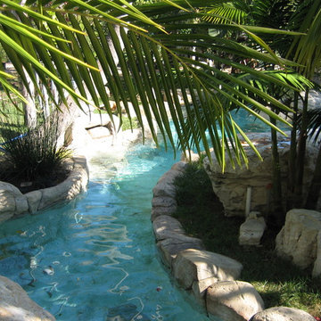 Rock Pool with Lazy River - Tropical Garden Style