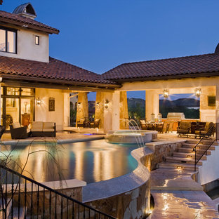 Pool - mediterranean infinity pool idea in Austin