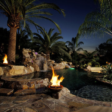 San Diego & Orange County Pool Design with Water & Fire Elements