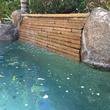 San Diego Small Pool & Spa with Waterwall