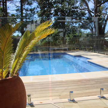 Sandstone Pool Paving and Timber Decking