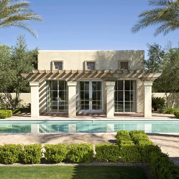 Shaded Mediterranean Pool House
