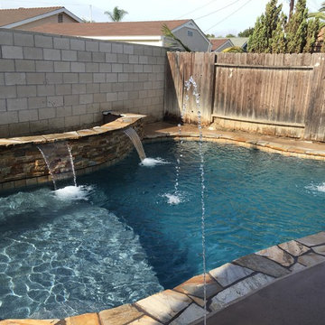 Shapero new pool job with baja shelf & water features.