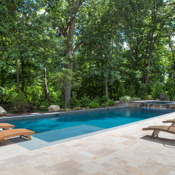 Simple, Luxurious Swimming Pool And Fire Pit