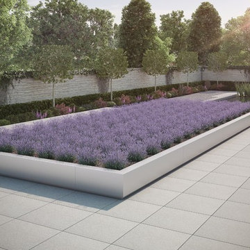 Sliding planter bed - swimming pool safety cover