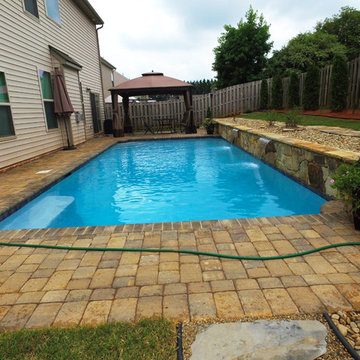 Small Backyard - Custom Concrete In ground Swimming Pool