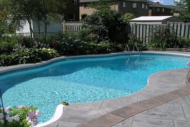 Small backyard with a swimming pool